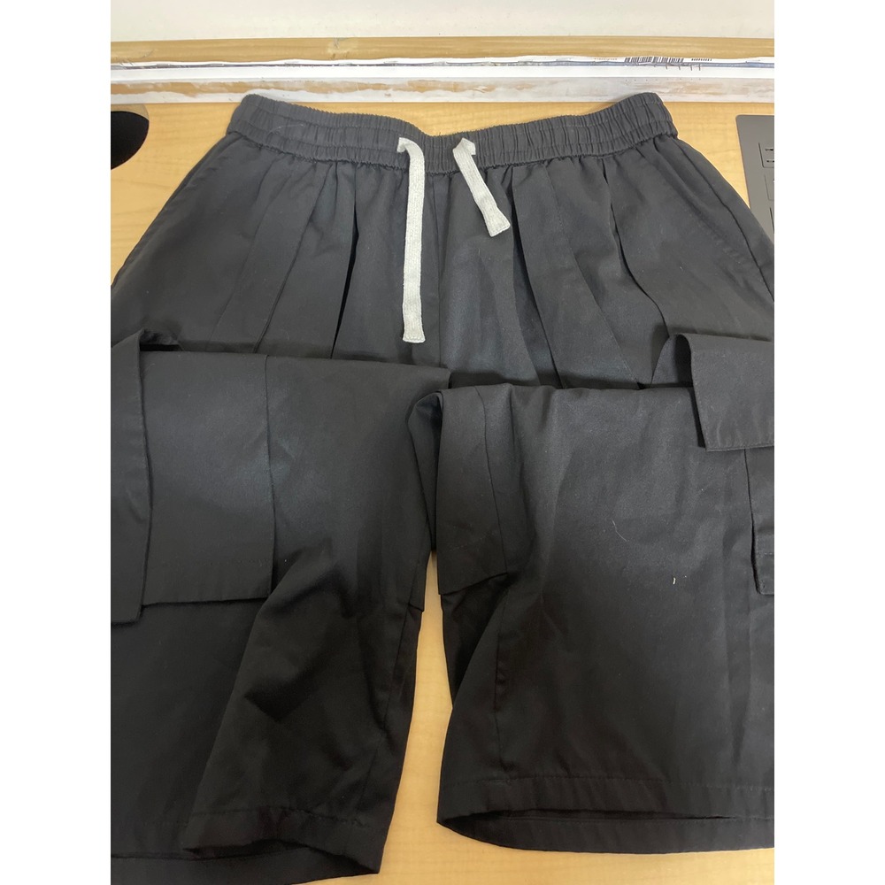 Manfinity Mens Black Cargo Pants Elastic Waist Drawstring Streetwear Size XL